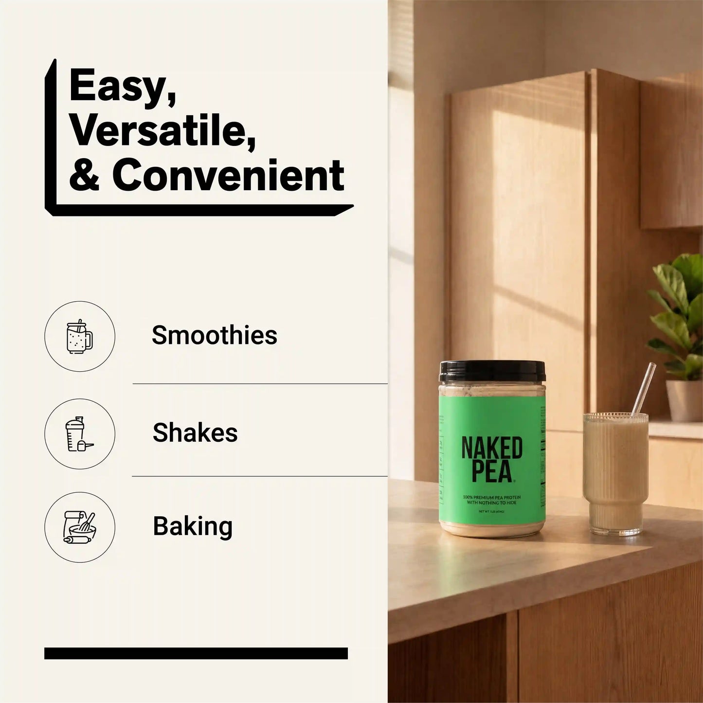 Pea Protein Powder 1lb | Naked Pea - 1lb