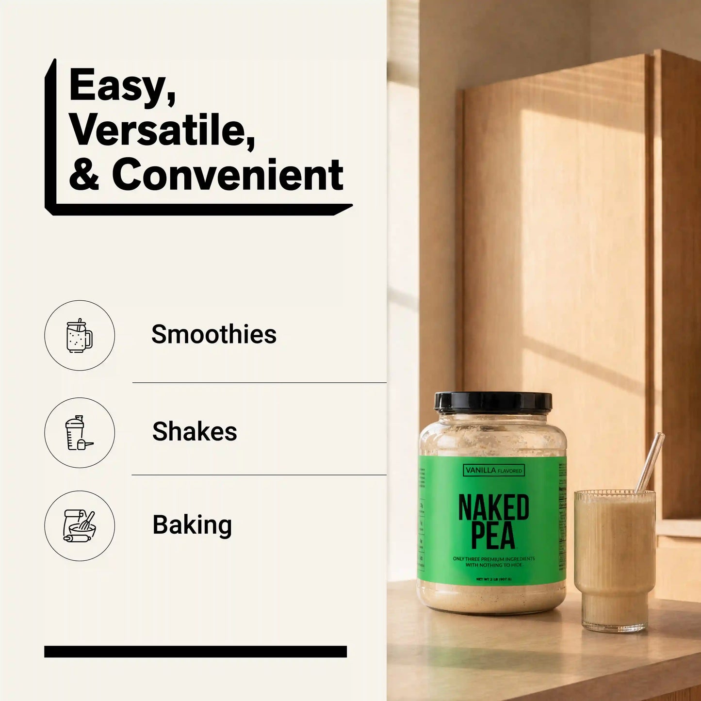 Vanilla Pea Protein Powder | Naked Vanilla Pea - 2LB