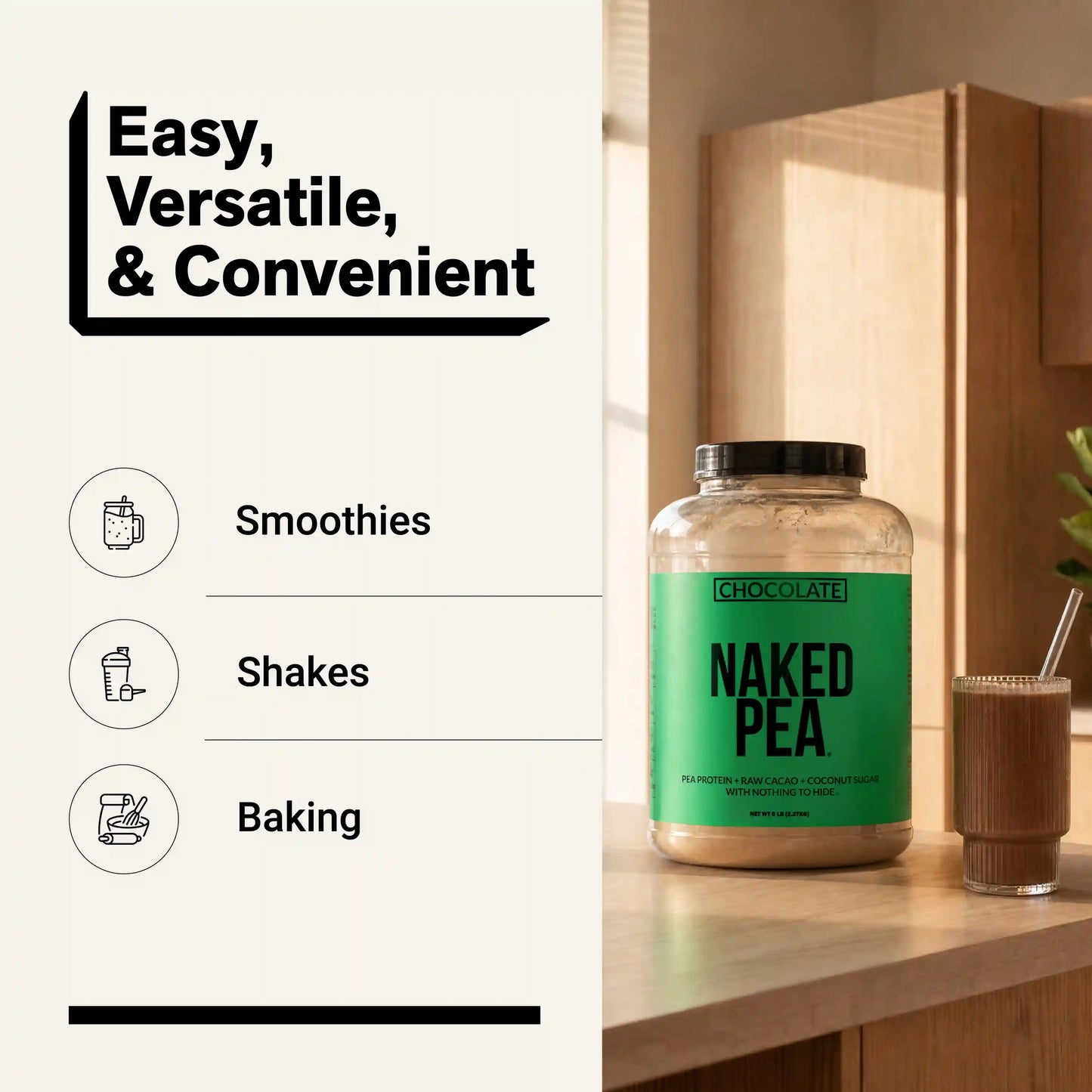 Chocolate Pea Protein Powder | Naked Chocolate Pea - 5LB