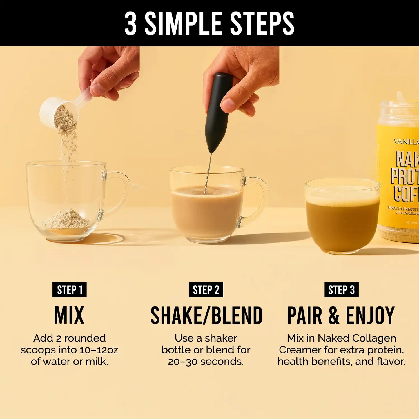 Vanilla Latte Protein Iced Coffee | Naked Protein Coffee - 17 Servings