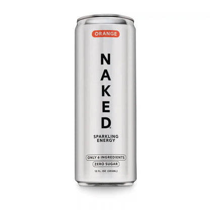 Orange Naked Sparkling Energy | Clean Energy Drink - 12 Cans