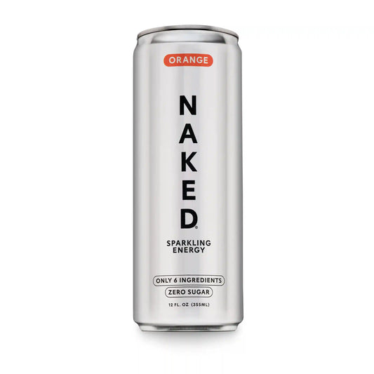 Orange Naked Sparkling Energy | Clean Energy Drink - 12 Cans