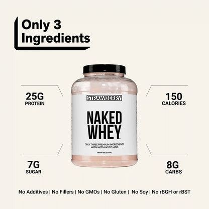 Strawberry Whey Protein Powder | Naked Strawberry Whey - 5LB