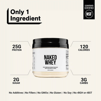 Grass Fed Whey Protein Powder | Naked Whey - 1LB
