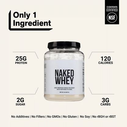 Grass Fed Whey Protein Powder | Naked Whey - 2LB