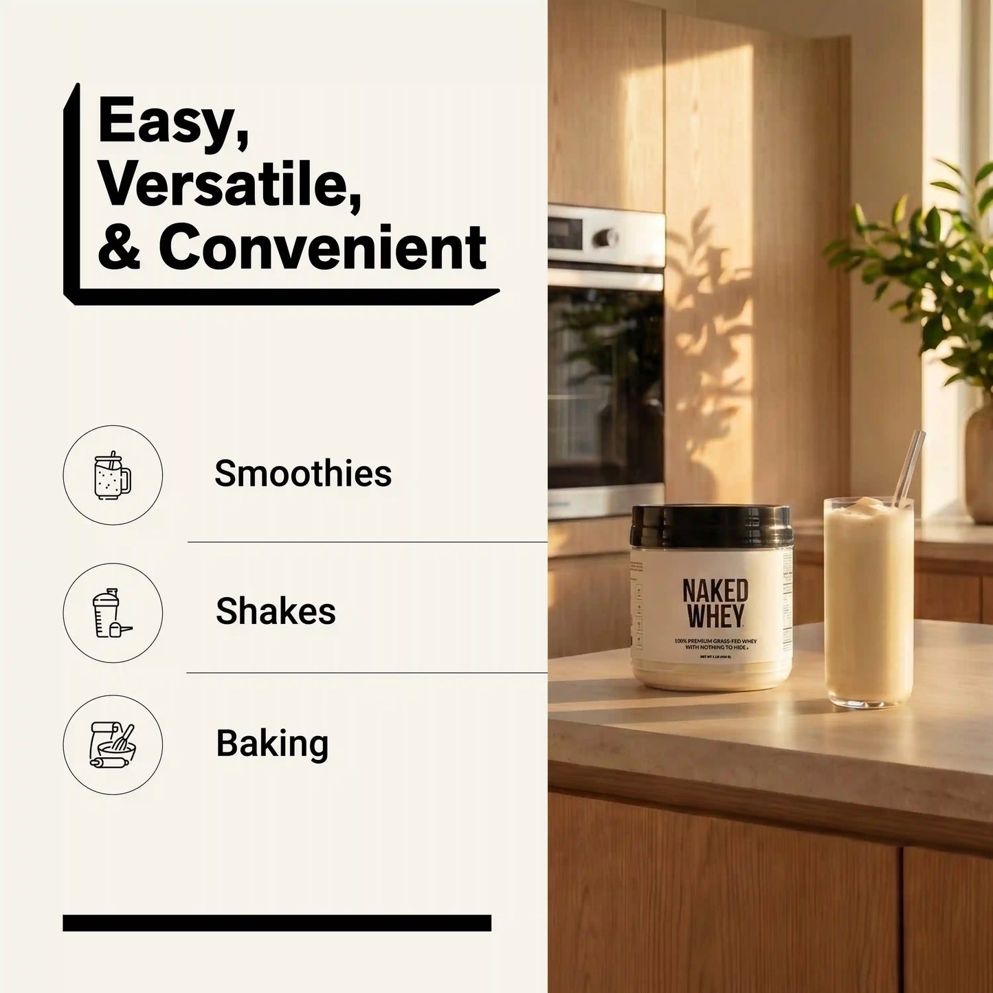 Grass Fed Whey Protein Powder | Naked Whey - 1LB