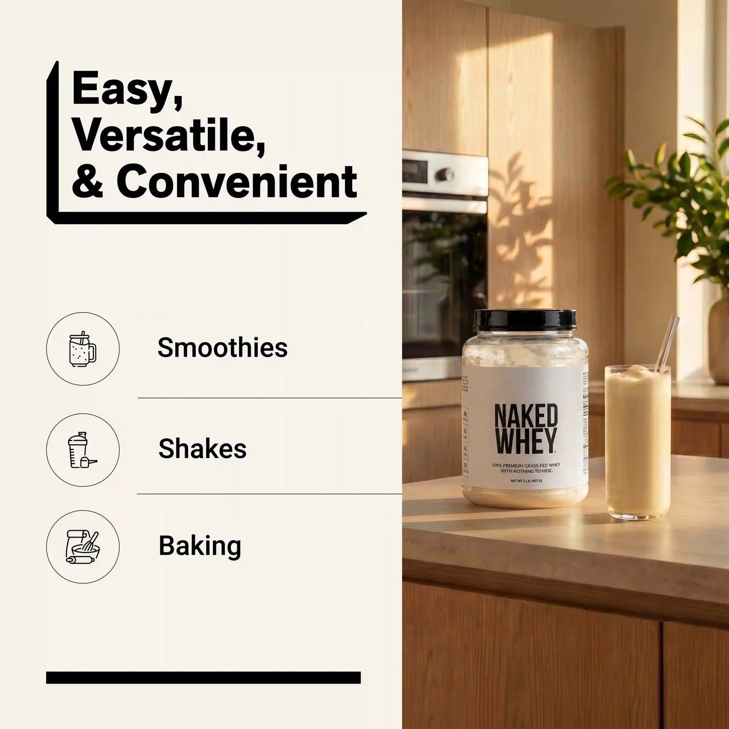 Grass Fed Whey Protein Powder | Naked Whey - 2LB