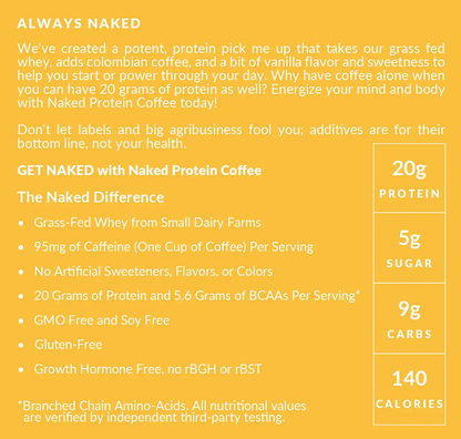 Vanilla Latte Protein Iced Coffee | Naked Protein Coffee - 17 Servings