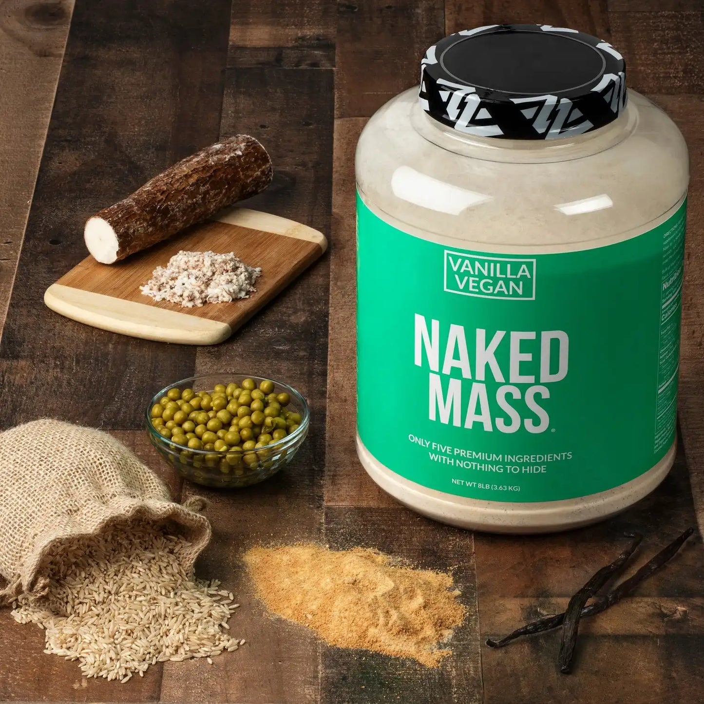 Vanilla Vegan Mass Gainer Supplement | Naked Vegan Mass - 12LB