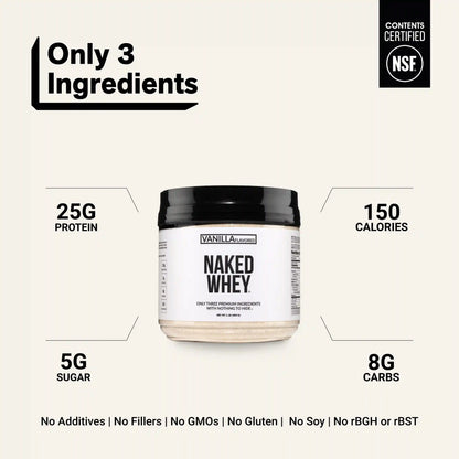 Vanilla Whey Protein Powder 1lb | Naked Vanilla Whey - 1LB