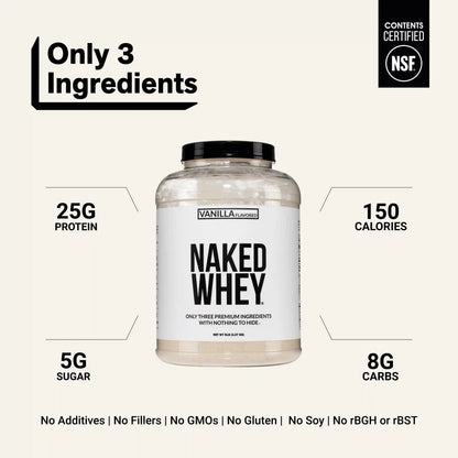 Vanilla Whey Protein Powder | Naked Vanilla Whey - 5LB
