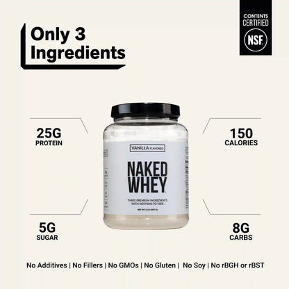Vanilla Whey Protein Powder | Naked Vanilla Whey - 2LB