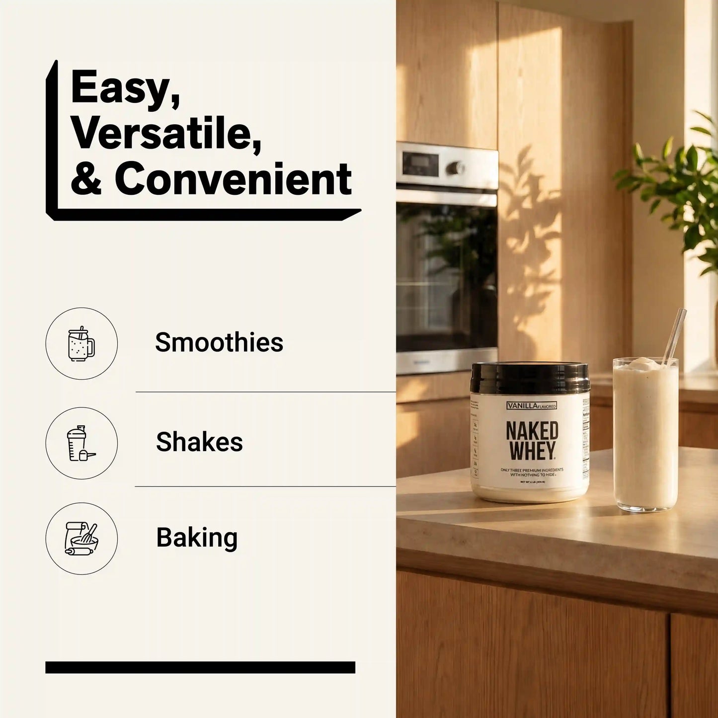 Vanilla Whey Protein Powder 1lb | Naked Vanilla Whey - 1LB