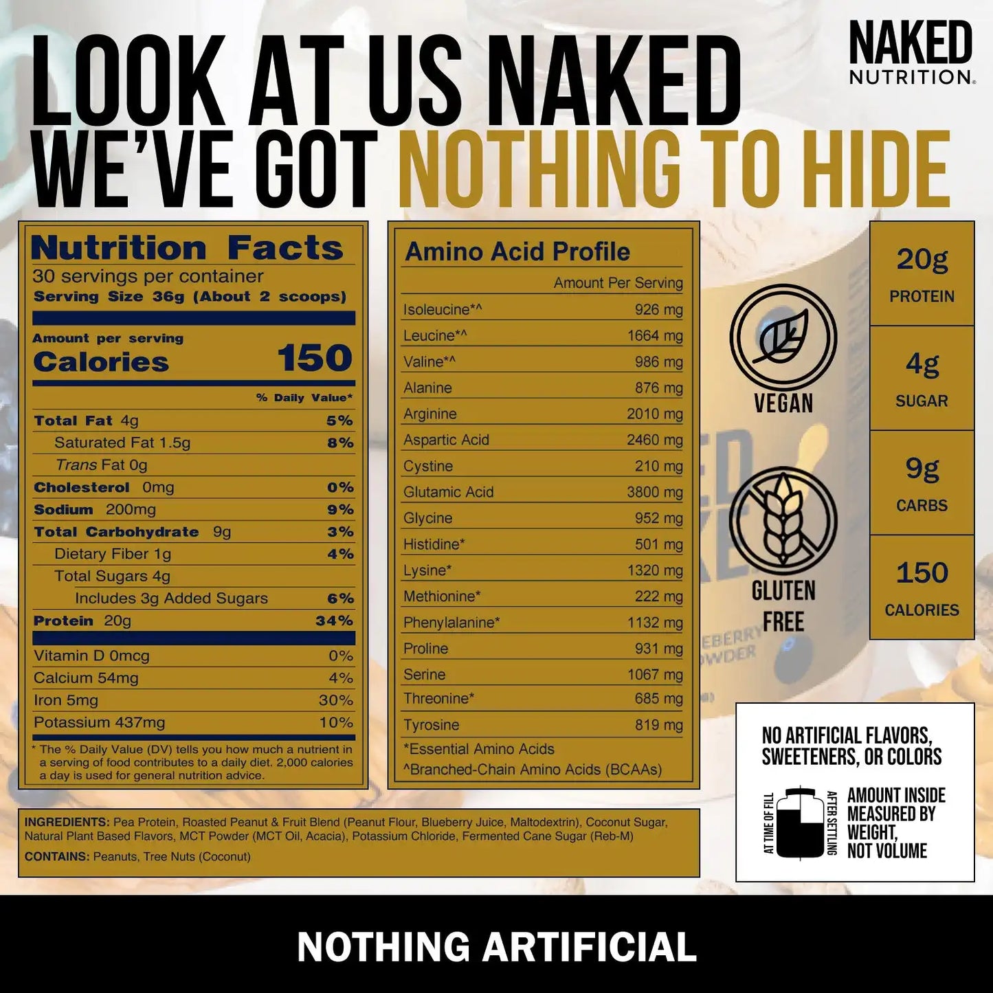 PB Blueberry Vegan Protein | Naked Shake - 30 Servings
