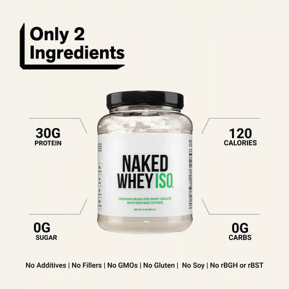 Grass Fed Whey Isolate Protein Powder | Naked Whey Isolate - 2LB
