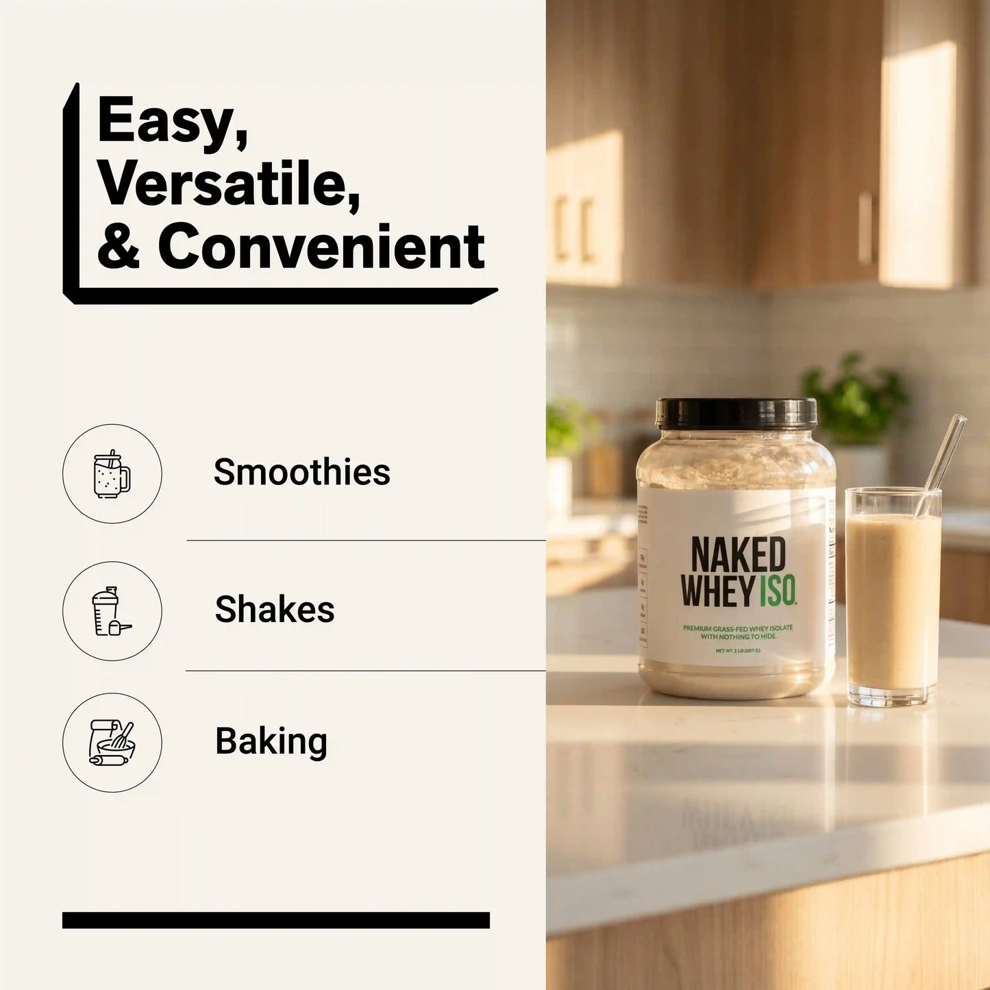 Grass Fed Whey Isolate Protein Powder | Naked Whey Isolate - 2LB