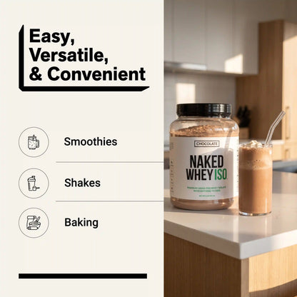 Chocolate Grass-Fed Whey Isolate Protein Powder | Naked Whey Isolate - 2LB