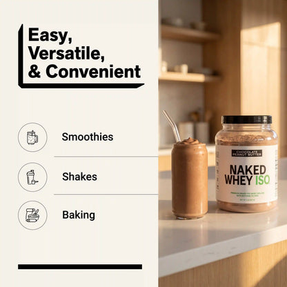 Chocolate Peanut Butter Grass-Fed Whey Isolate Protein Powder | Naked Whey Isolate - 2LB