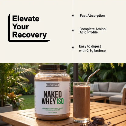 Chocolate Grass-Fed Whey Isolate Protein Powder | Naked Whey Isolate - 2LB